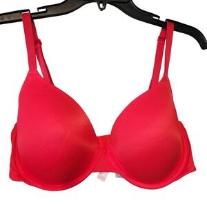 Victoria's Secret PINK Wear Everywhere Push-Up Bra Red Lightly Lined 36D